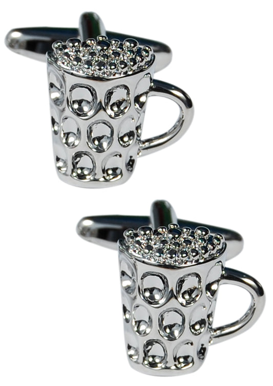 Silver Ice Cold Beer Pub Mug Cufflinks - SHOPWITHSTYLE