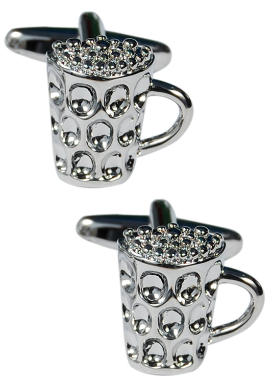 Silver Ice Cold Beer Pub Mug Cufflinks - SHOPWITHSTYLE