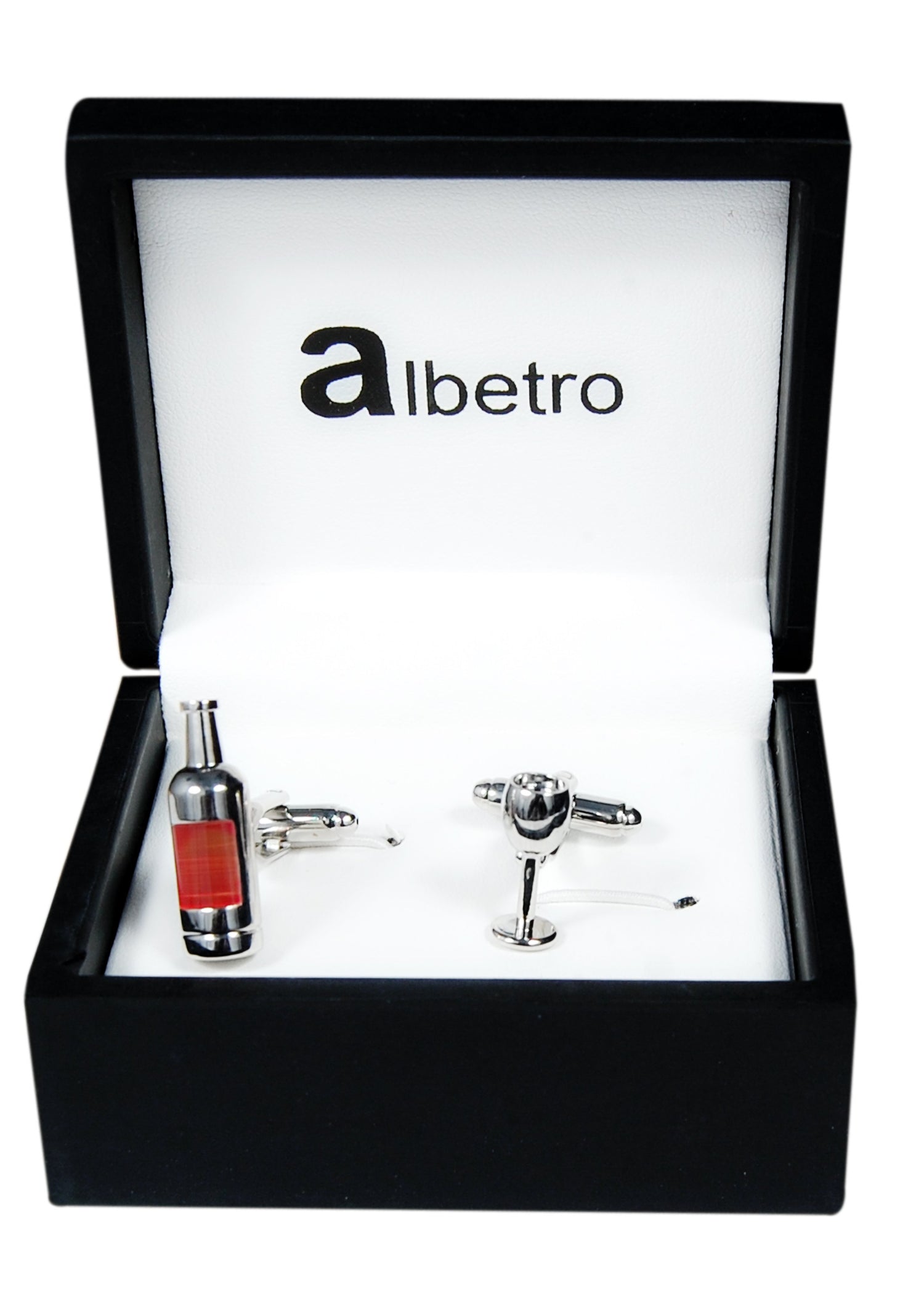 Silver Red Wine Bottle And Glass Cufflinks - SHOPWITHSTYLE
