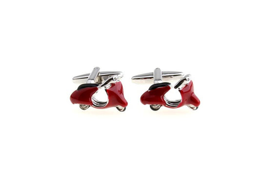 Funky Red Moped Cufflinks - SHOPWITHSTYLE