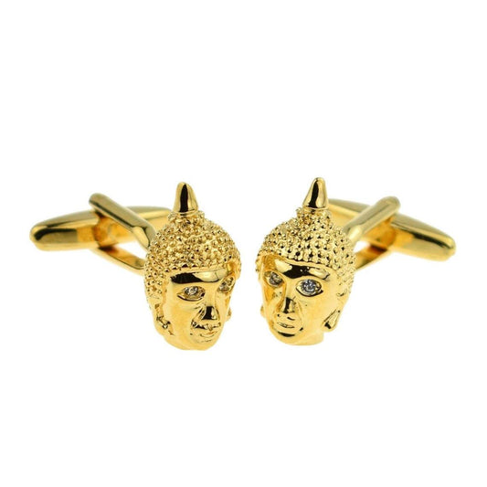 Gold Plated Buddha Head Cufflinks - SHOPWITHSTYLE