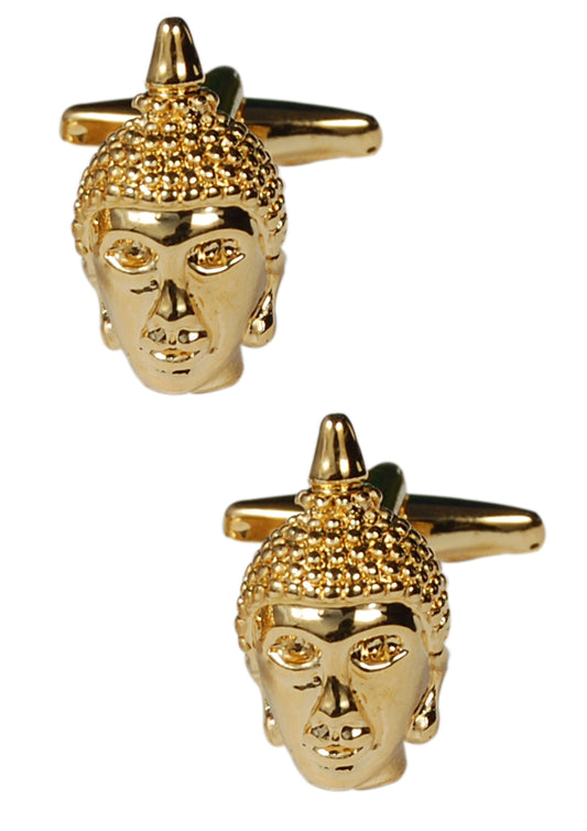 Gold Plated Buddha Head Cufflinks - SHOPWITHSTYLE