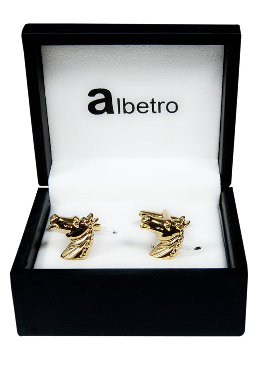 Stable Horse Cufflinks Gold Tone Head Mustang Cuff Links - SHOPWITHSTYLE