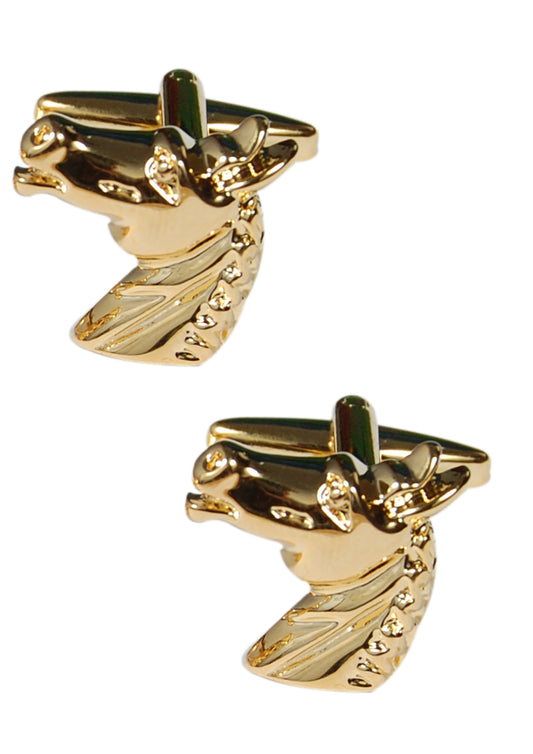 Stable Horse Cufflinks Gold Tone Head Mustang Cuff Links - SHOPWITHSTYLE
