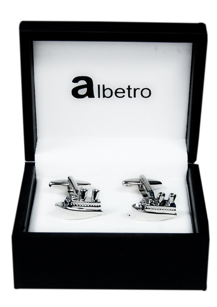 Silver Cruise Ship Cufflinks - SHOPWITHSTYLE