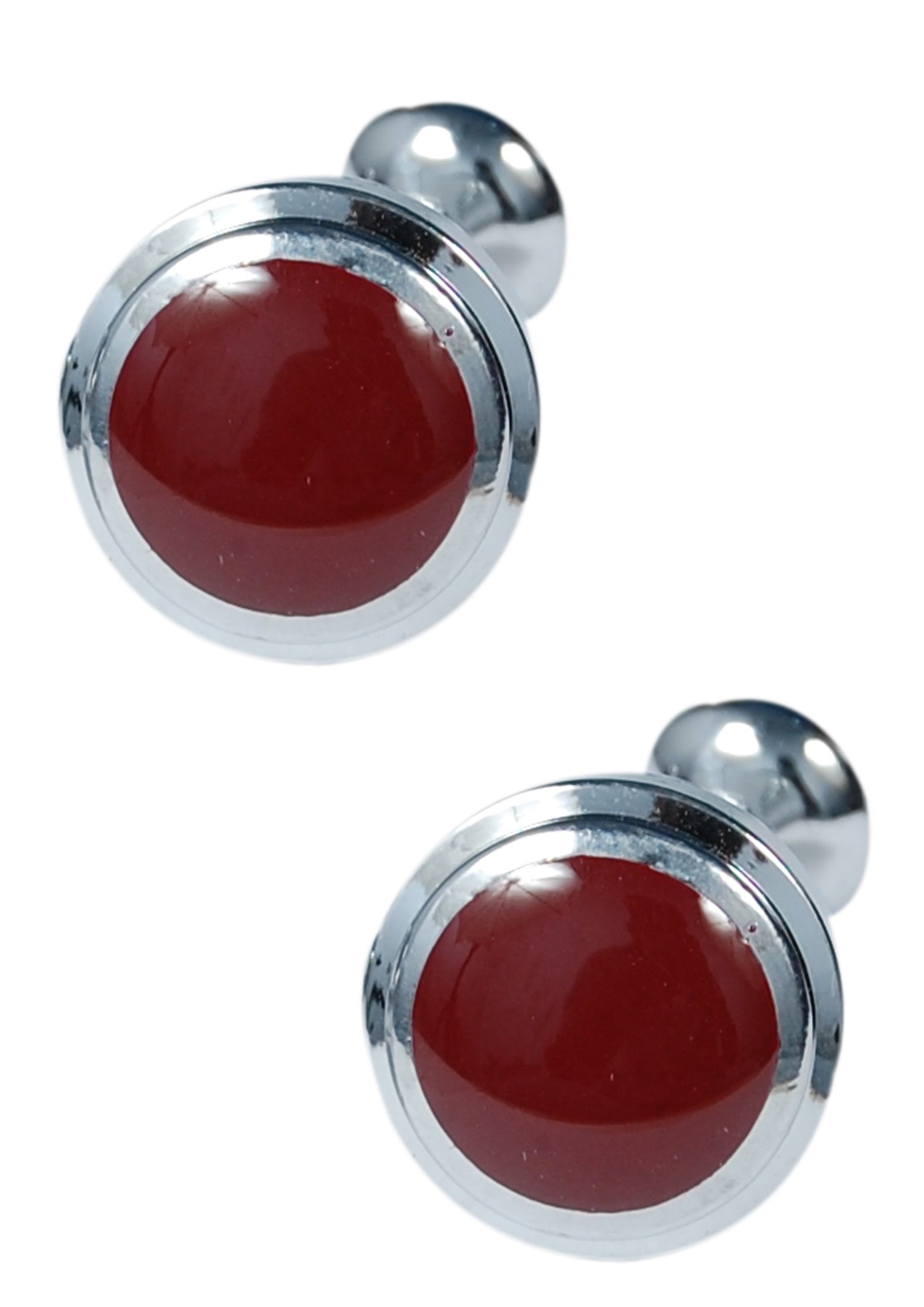 Silver Onyx Round Cufflinks - SHOPWITHSTYLE