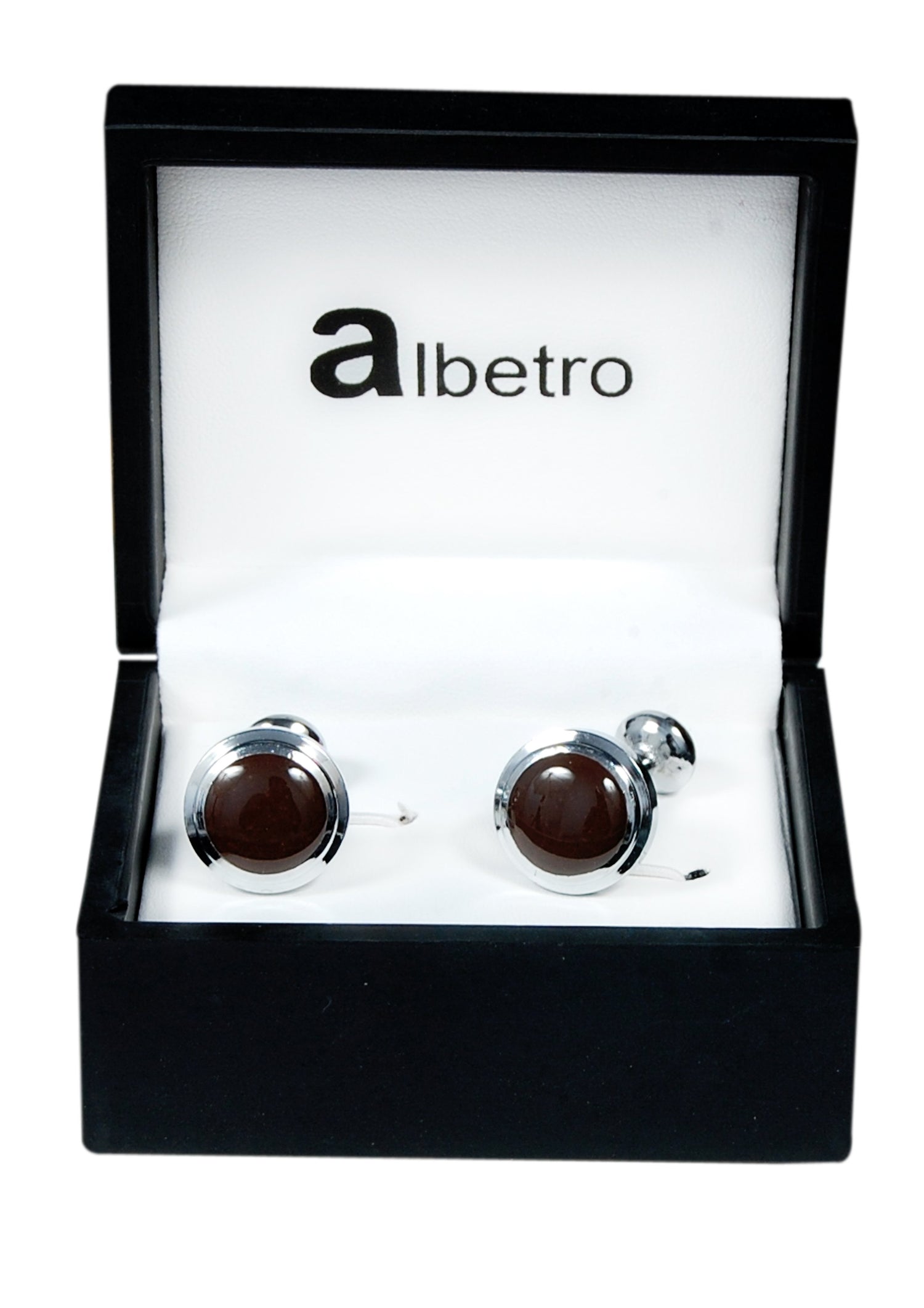 Silver Onyx Round Cufflinks - SHOPWITHSTYLE