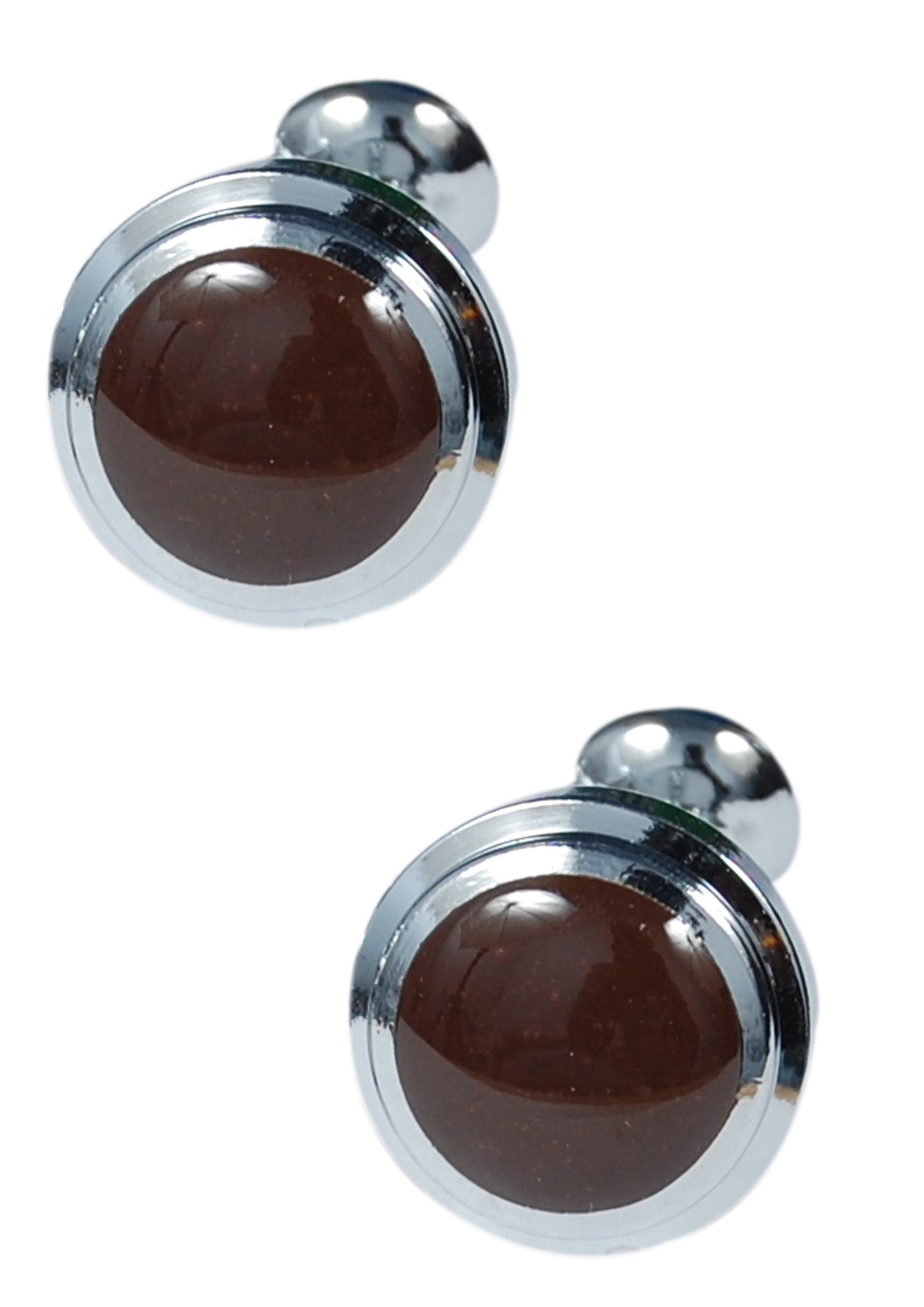 Silver Onyx Round Cufflinks - SHOPWITHSTYLE