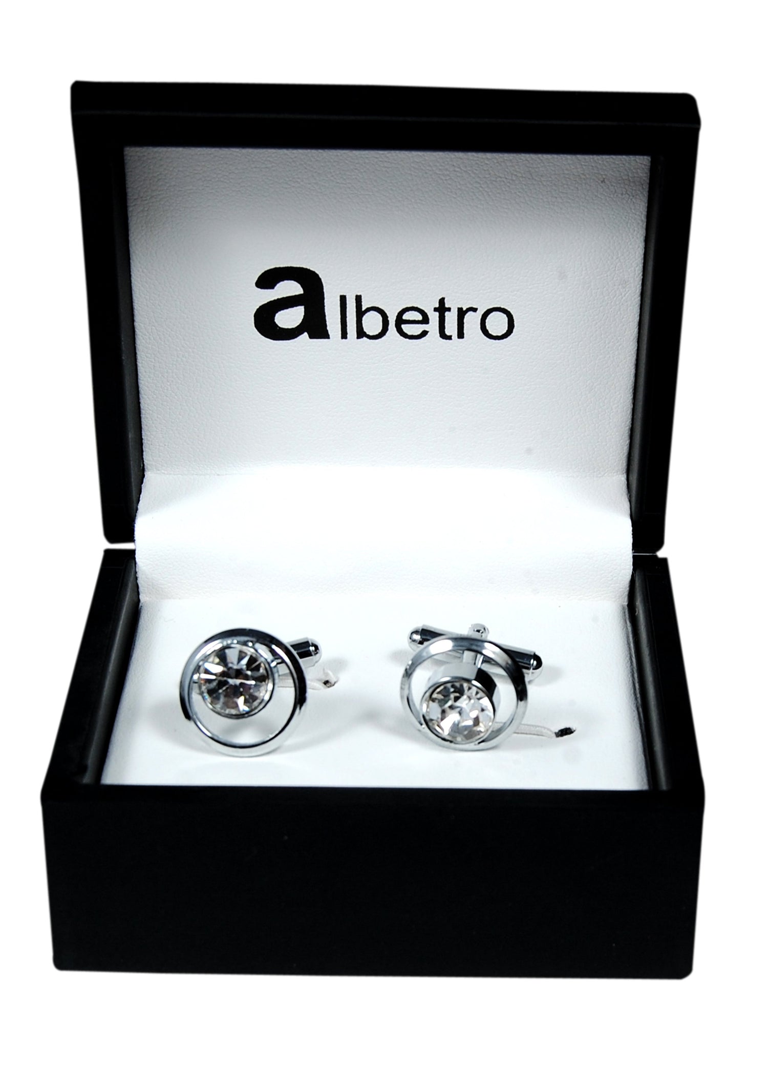 Round Crystal American Diamond Cufflinks - SHOPWITHSTYLE