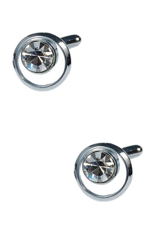 Round Crystal American Diamond Cufflinks - SHOPWITHSTYLE