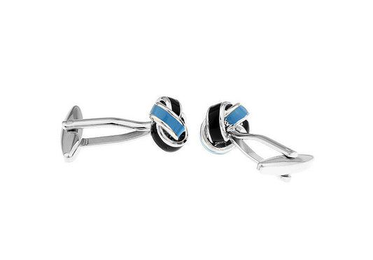 Knot Blue & Black Copper Cufflinks For Men - SHOPWITHSTYLE