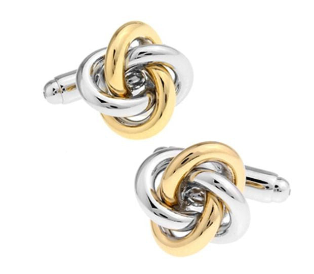 Vermiel Knot Silver & Gold Copper Cufflinks For Men - SHOPWITHSTYLE