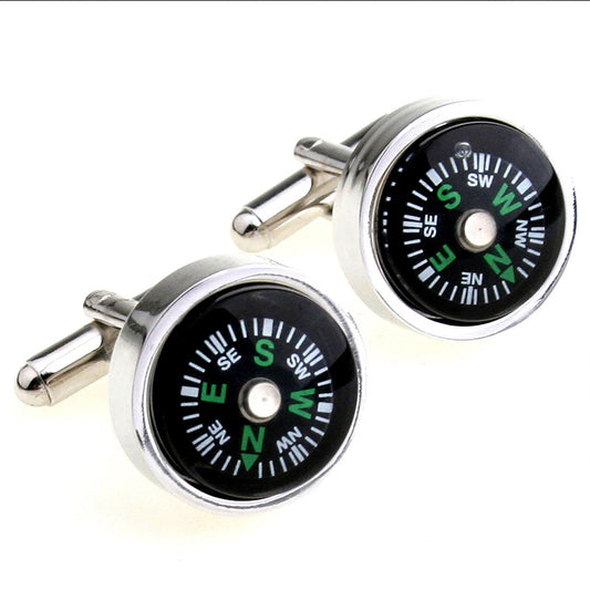 Functional Compass Shape Black Copper Cufflinks For Men 68 - SHOPWITHSTYLE