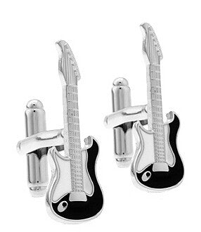 Guitar Black Metal Cuffinks for Men - SHOPWITHSTYLE