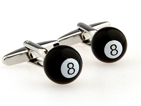 Mens Designer Fashion Cufflinks - 8 Black Pool - For the Snooker Player - SHOPWITHSTYLE