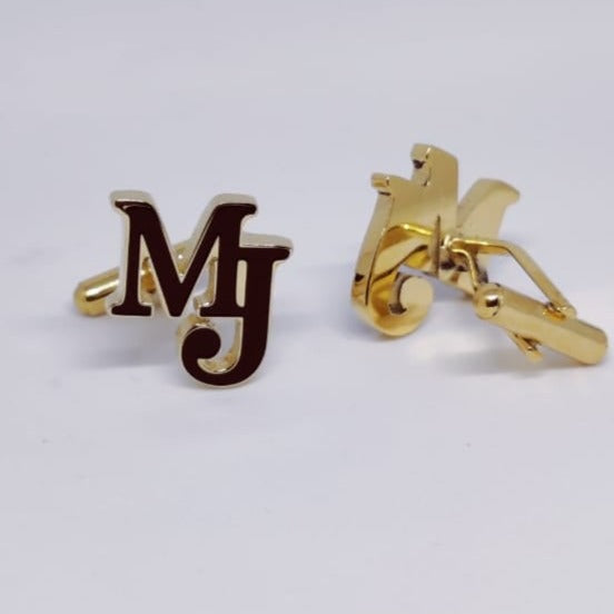 Double Initials Enamel Cufflinks