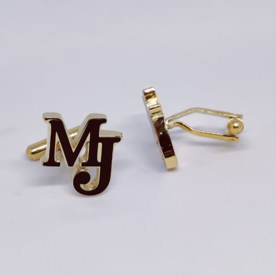 Double Initials Enamel Cufflinks