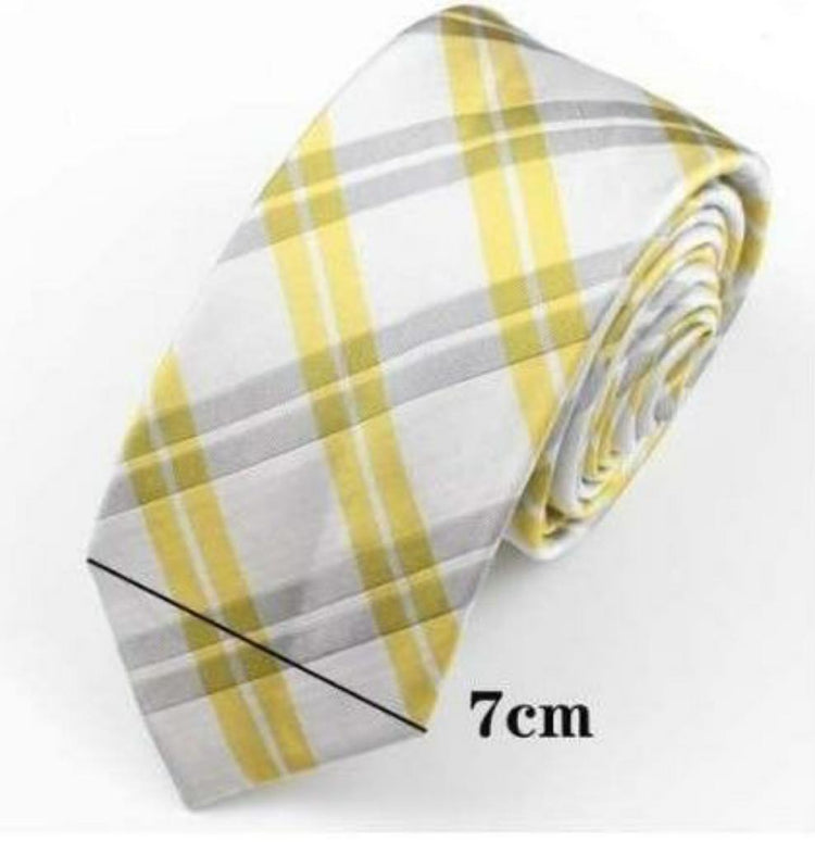 Canary Yellow Silk Tartan Necktie