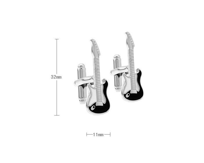 Black Guitar Music Cufflinks - SHOPWITHSTYLE