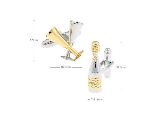 Champagne Bottle and Glasses Cufflinks - SHOPWITHSTYLE