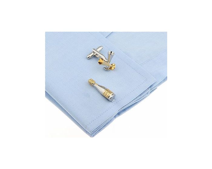 Champagne Bottle and Glasses Cufflinks - SHOPWITHSTYLE