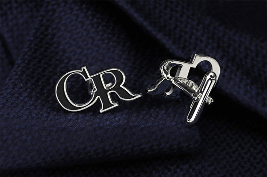 Double Initials Enamel Cufflinks