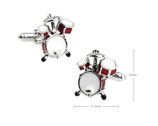 Red & White Drum Kit Cufflinks - SHOPWITHSTYLE