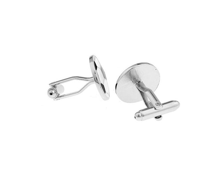 White & Black Plated Football Cufflinks - SHOPWITHSTYLE