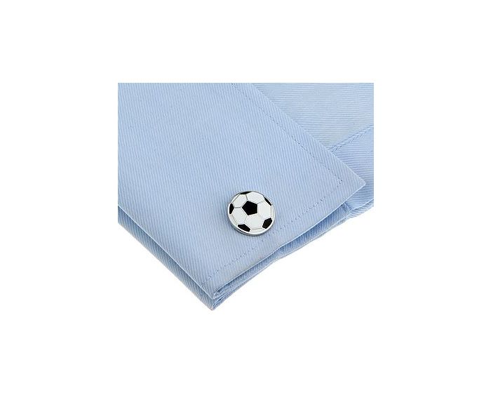 White & Black Plated Football Cufflinks - SHOPWITHSTYLE