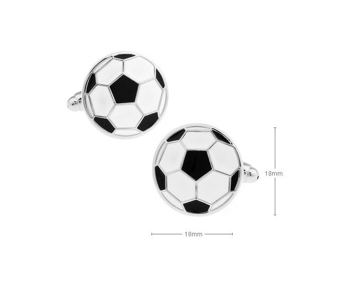 White & Black Plated Football Cufflinks - SHOPWITHSTYLE