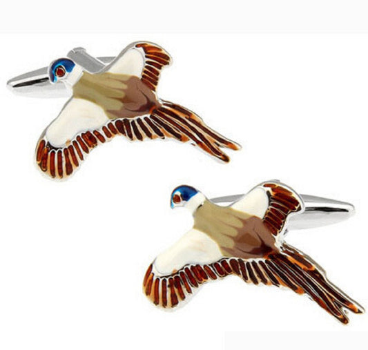 Novelty Flying Wild Goose Designe Brass Cufflinks for Men - SHOPWITHSTYLE