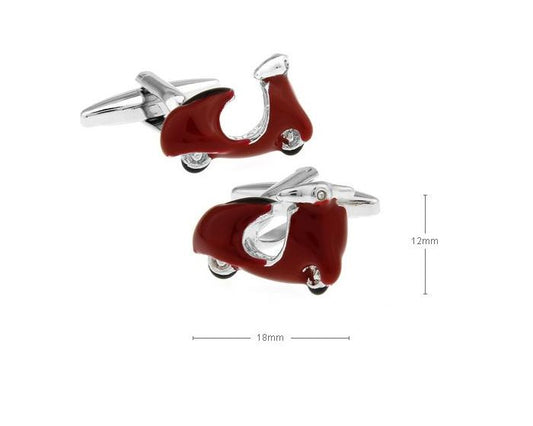 Funky Red Moped Cufflinks - SHOPWITHSTYLE