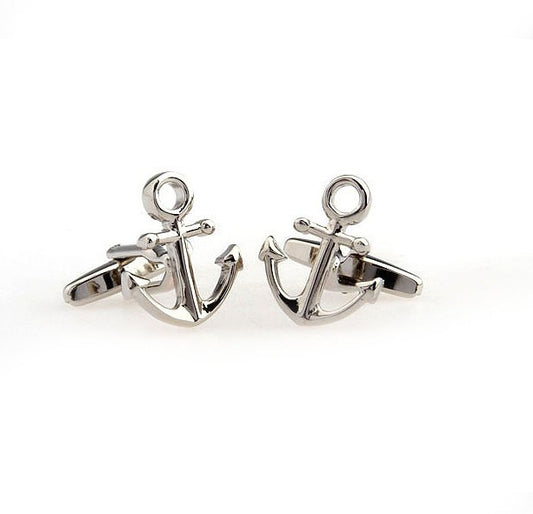 Anchor Silver Cufflinks - SHOPWITHSTYLE