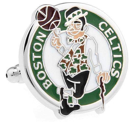 Ss Green And White Boston Celtics Cufflinks for Men - SHOPWITHSTYLE